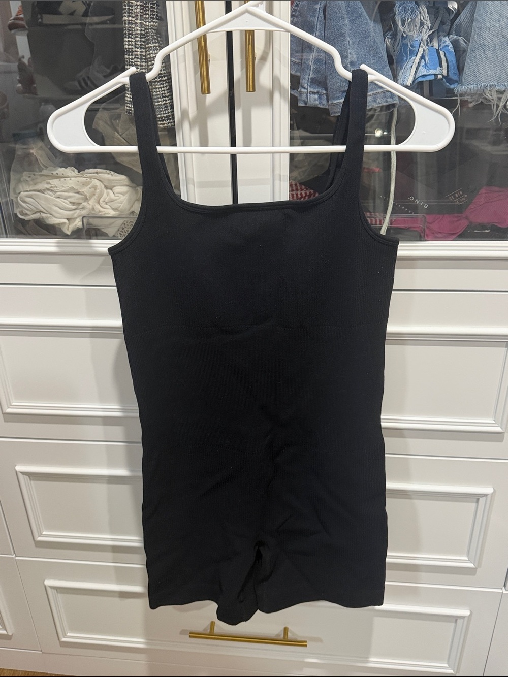 Black Ribbed Tank Romper - Women's Intimates